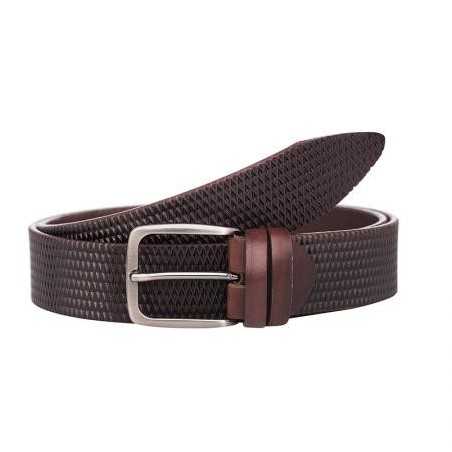Кафяв колан с интересен дизайн - Italian belts - 110 см