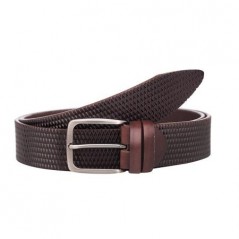 Кафяв колан с интересен дизайн - Italian belts - 115 см