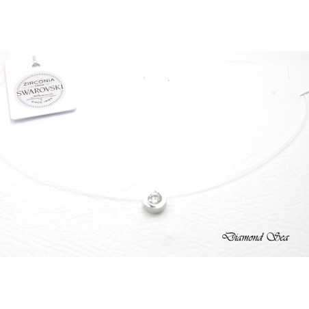 Елегантно сребърно колие с шлифован кристал Swarovski®- корда KS0012 NEW