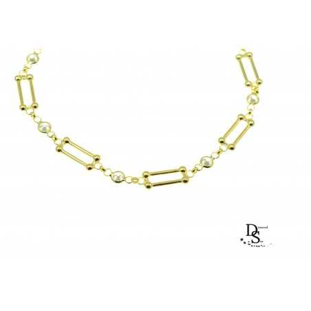 Луксозна италианска гривна модел " Tiffany", позлатена с 18К злато. GSZ0054 NEW NEW