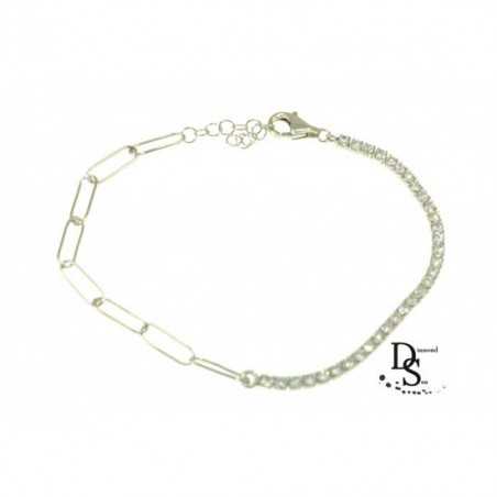 Луксозна италианска сребърна гривна "Cartier", родирано сребро. GSB0040 NEW