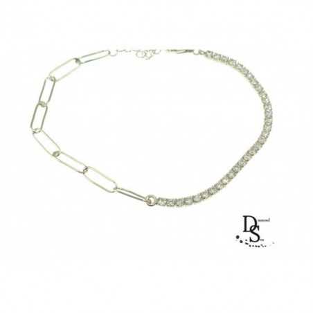 Луксозна италианска сребърна гривна "Cartier", родирано сребро. GSB0040 NEW