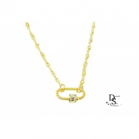 Луксозно италианско сребърно колие "Cartier" ,18 карата позлата. KSZ0055 NEW