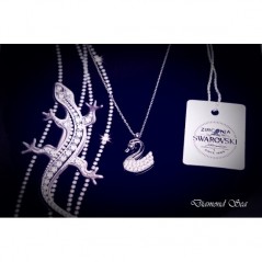 Луксозно сребърно колие с камъни Swarovski. KS002021 NEW