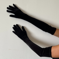 Дълги елегантни ръкавици от плюш
