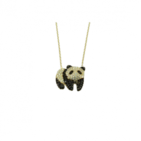 Луксозно сребърно колие "panda'' ,18 карата позлата. SKZ 0062 NEW
