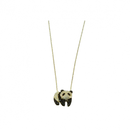 Луксозно сребърно колие "panda'' ,18 карата позлата. SKZ 0062 NEW