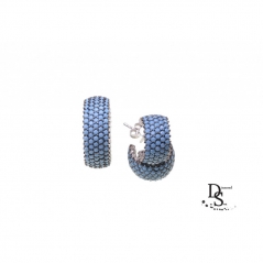 Луксозен сребърен комплект, пръстен и обеци с фини камъни тюркоаз. KSB10001 NEW
