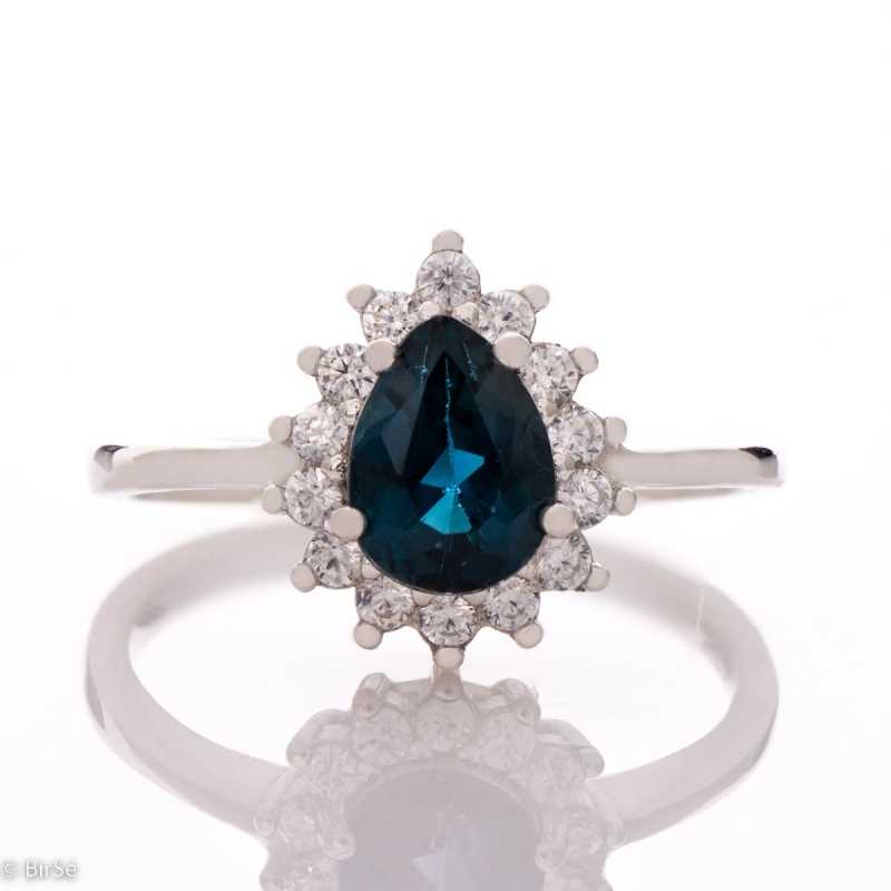 Сребърен пръстен - Естествен Лондон Топаз 1,10 ct. СДП059 Сребърен пръстен - Естествен Лондон Топаз 1,10 ct. СДП059
