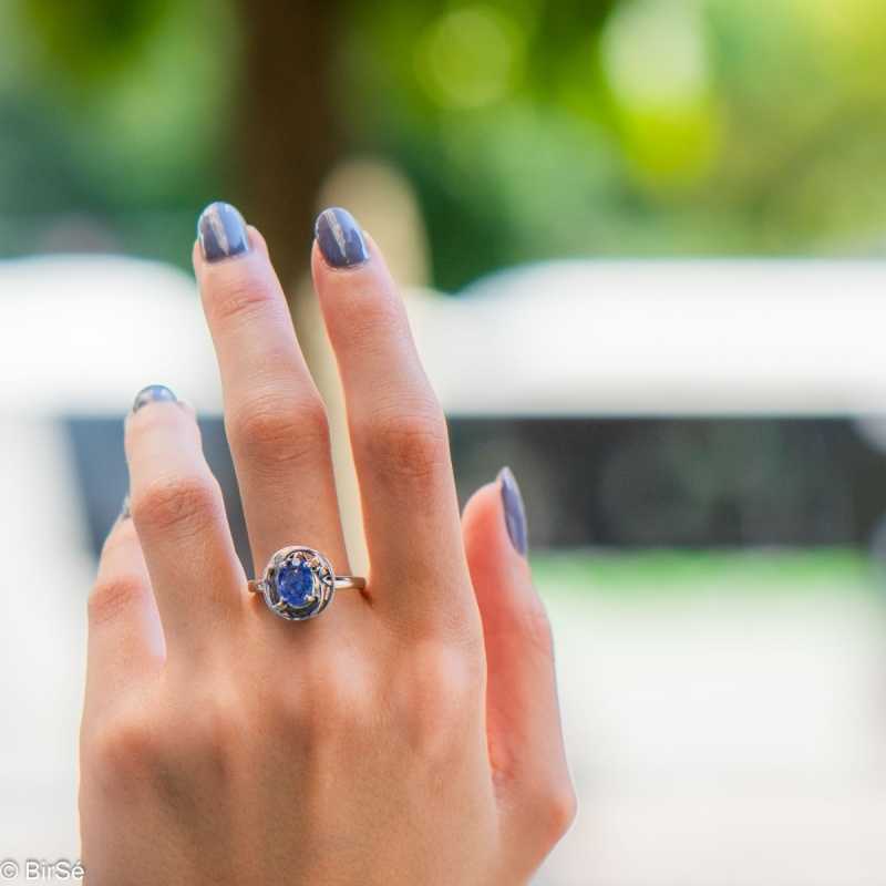 Сребърен пръстен - Естествен Танзанит 1,35 ct. СДП096 Сребърен пръстен - Естествен Танзанит 1,35 ct. СДП096