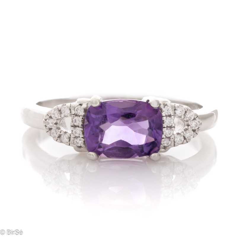 Сребърен пръстен - Естествен Аметист 1,25 ct. СДП105 Сребърен пръстен - Естествен Аметист 1,25 ct. СДП105