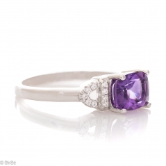 Сребърен пръстен - Естествен Аметист 1,25 ct. СДП105