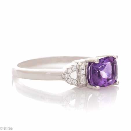 Сребърен пръстен - Естествен Аметист 1,25 ct. СДП105