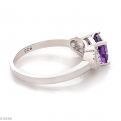 Сребърен пръстен - Естествен Аметист 1 25 ct.