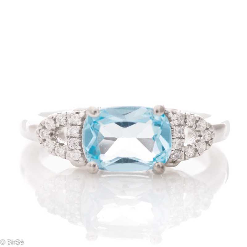 Сребърен пръстен - Естествен Син Топаз 1,60 ct. СДП107 Сребърен пръстен - Естествен Син Топаз 1,60 ct. СДП107