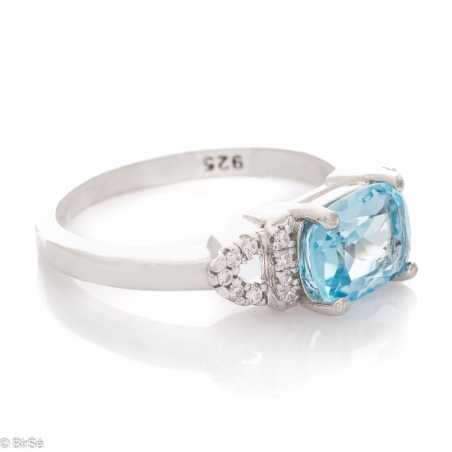 Сребърен пръстен - Естествен Син Топаз 1,60 ct. СДП107