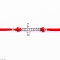 Сребърна гривна с червен конец - Кръст СДТГ36