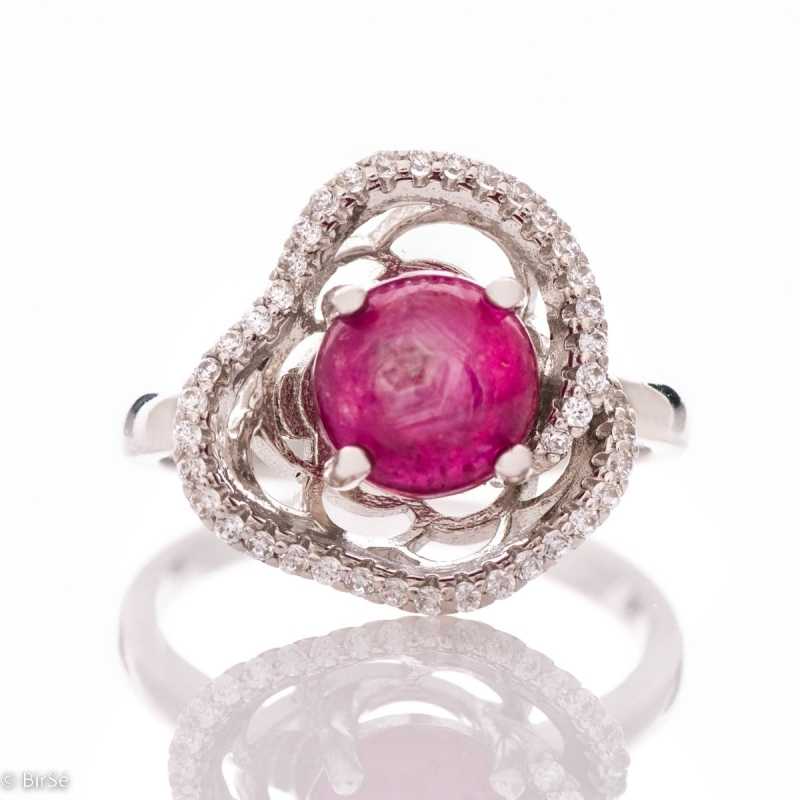 Сребърен пръстен - Естествен Рубин Цвете 1,05 ct. СДП169 Сребърен пръстен - Естествен Рубин Цвете 1,05 ct. СДП169