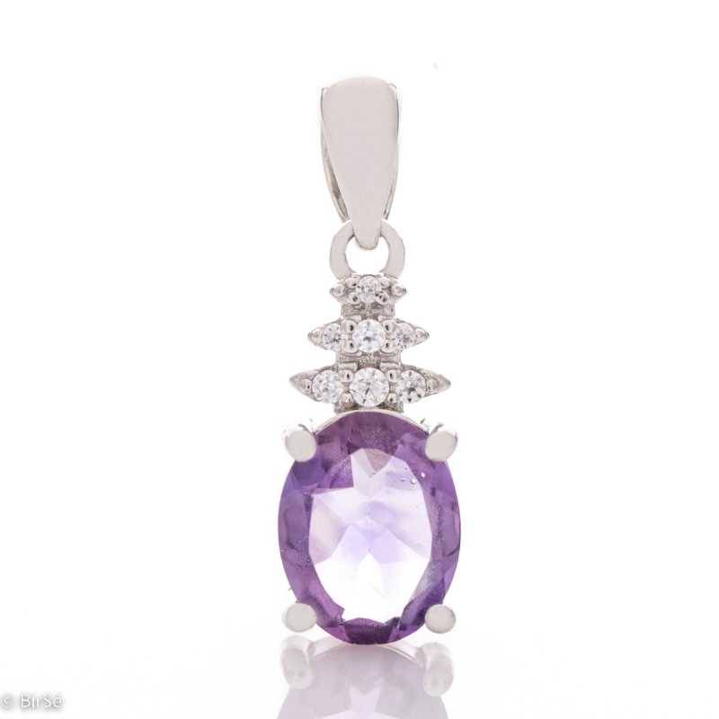 Сребърна висулка - Естествен Аметист 1,25 ct. СВ080