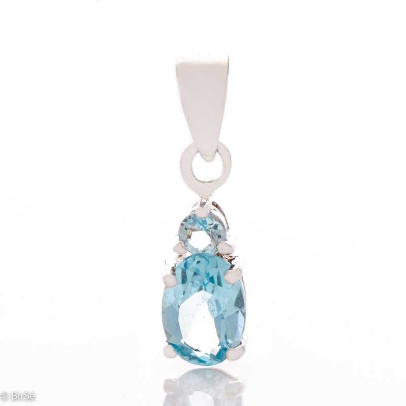Сребърна висулка - Естествен Син Топаз 1,90 ct. СВ093