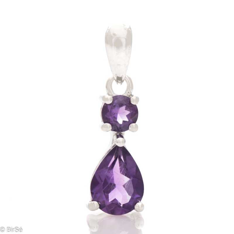Сребърна висулка - Естествен Аметист 1,05 ct. СВ095