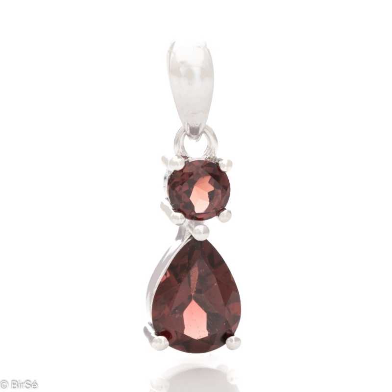 Сребърна висулка - Естествен Гранат 1,05 ct. СВ099