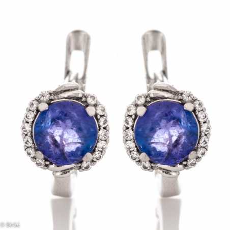 Сребърни обеци - Естествен Танзанит 4,00 ct. СО091