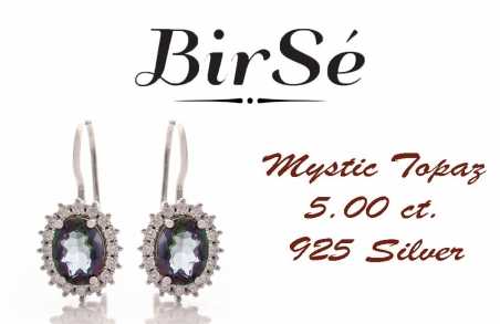Сребърни обеци - Естествен Мистик Топаз 5,00 ct. СО169