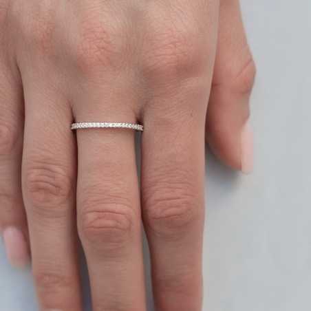 Сребърен пръстен - Халка с Циркони СДП177