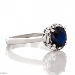 Сребърен пръстен - Естествен Сапфир 2 25 ct.