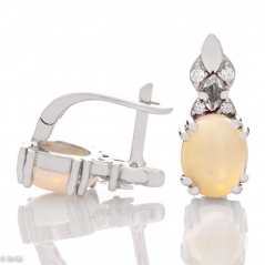 Сребърни обеци - Естествен Опал 2 38 ct.