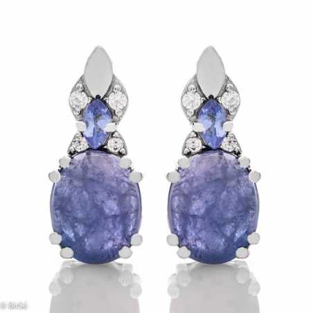 Сребърни обеци - Естествен Танзанит 4,40 ct. СО216
