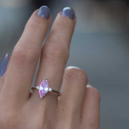 Сребърен пръстен - Розова магия СДП114