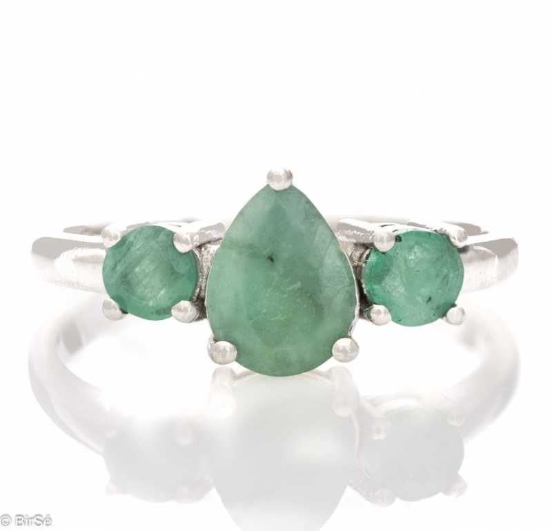 Сребърен пръстен - Естествен Изумруд 1,60 ct. СДП198 Сребърен пръстен - Естествен Изумруд 1,60 ct. СДП198