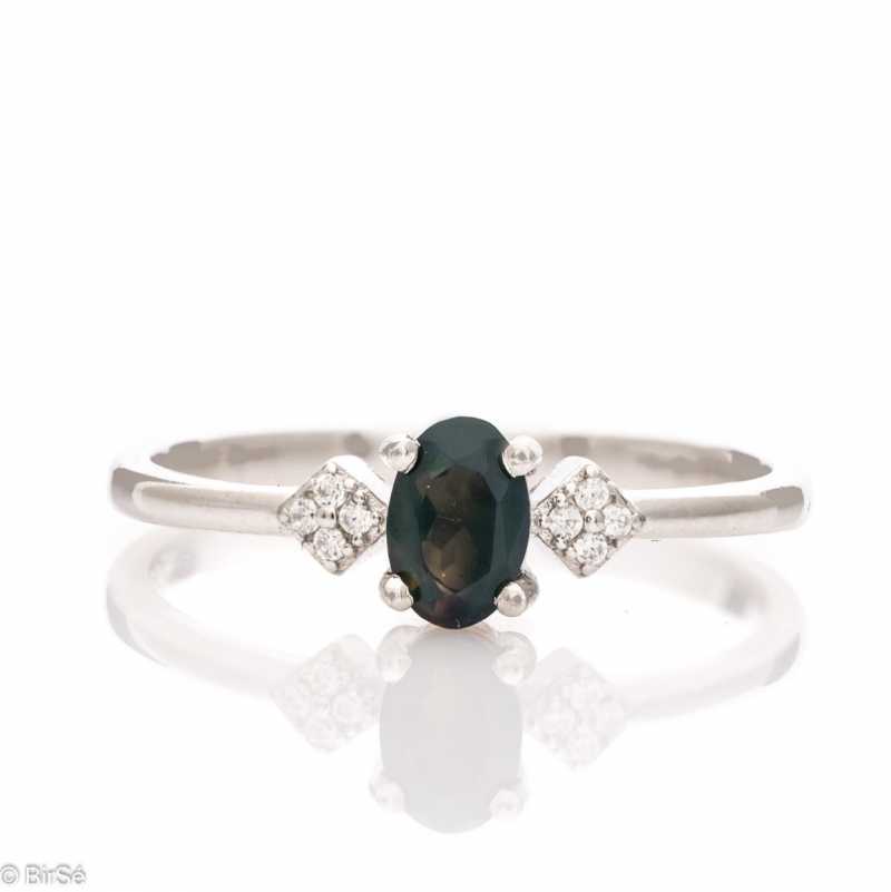 Сребърен пръстен - Естествен Черен Опал 0,78 ct. СДП201 Сребърен пръстен - Естествен Черен Опал 0,78 ct. СДП201