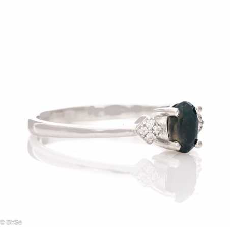 Сребърен пръстен - Естествен Черен Опал 0,78 ct. СДП201