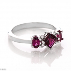 Сребърен пръстен - Естествен Родолит 1 40 ct.