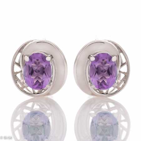Сребърни обеци - Естествен Аметист 2,50 ct. СО237