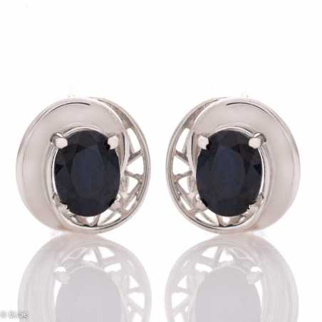 Сребърни обеци - Естествен Сапфир 3,10 ct. СО238