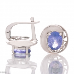 Сребърни обеци - Естествен Танзанит 2 70 ct.