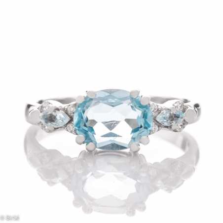 Сребърен пръстен - Естествен Син Топаз 2,64 ct. СДП220