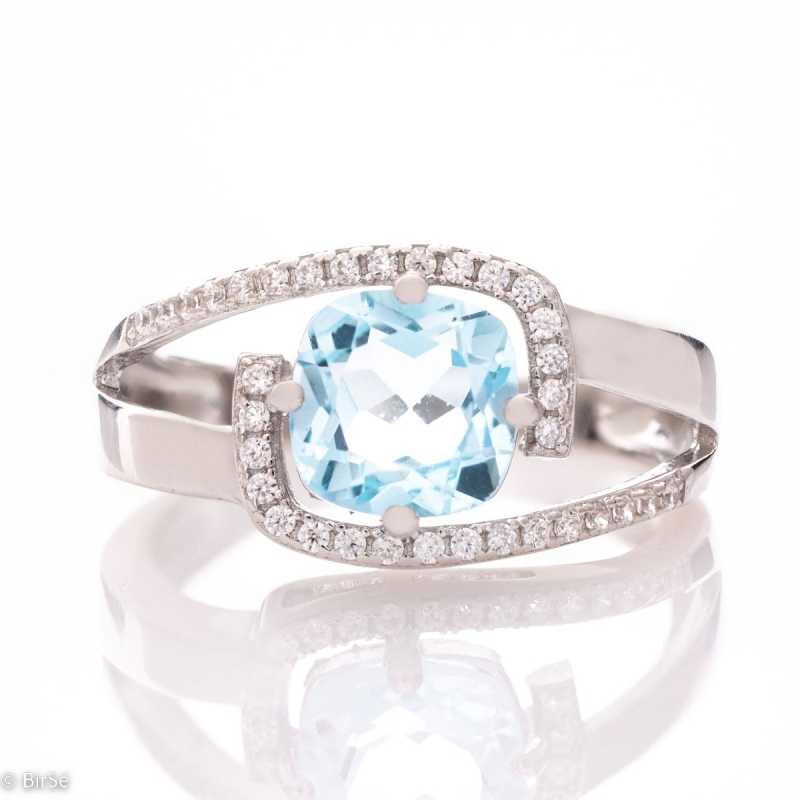Сребърен пръстен - Естествен Син Топаз 1,55 ct. СДП236 Сребърен пръстен - Естествен Син Топаз 1,55 ct. СДП236