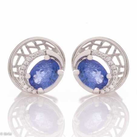 Сребърни обеци - Естествен Танзанит 2,70 ct. СО272