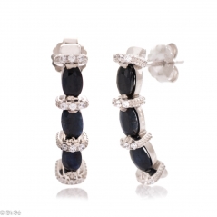 Сребърни обеци - Естествен Сапфир 2,10 ct. СО280