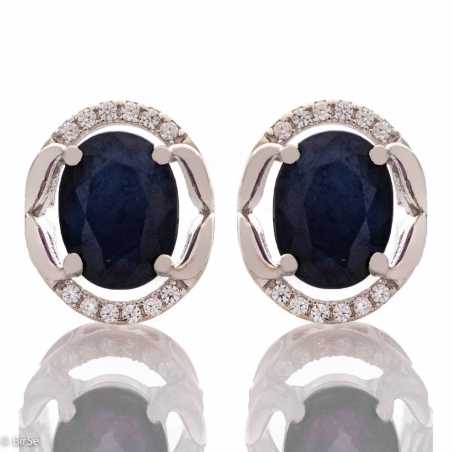 Сребърни обици - Естествен сапфир 2,00 ct. СО283