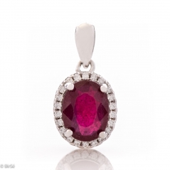 Сребърно колие - Естествен рубин 2,20 ct СДК142