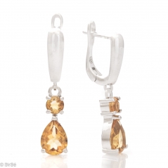Сребърни обеци - Естествен Цитрин 2,10 ct. СО298