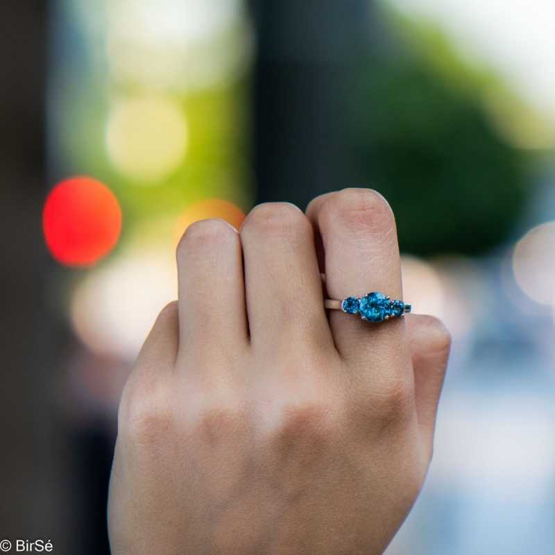 Сребърен пръстен - Естествен Лондон топаз 1,77 ct. СДП298 Сребърен пръстен - Естествен Лондон топаз 1,77 ct. СДП298