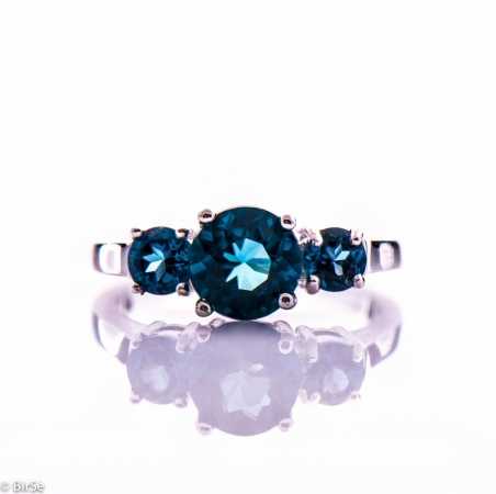 Сребърен пръстен - Естествен Лондон топаз 1,77 ct. СДП298