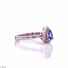 Сребърен пръстен - Естествен танзанит 0,45 ct. СДП301